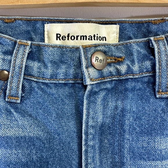 REFORMATION Jeans Roper Cropped Smart Ass Chesapeake Wash Size 24 - Picture 5 of 12